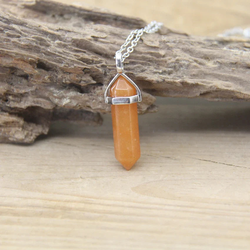 Hexagonal Stone Necklace - Natural Gemstone Pendant - Tiger's Eye & Obsidian | Buddhive