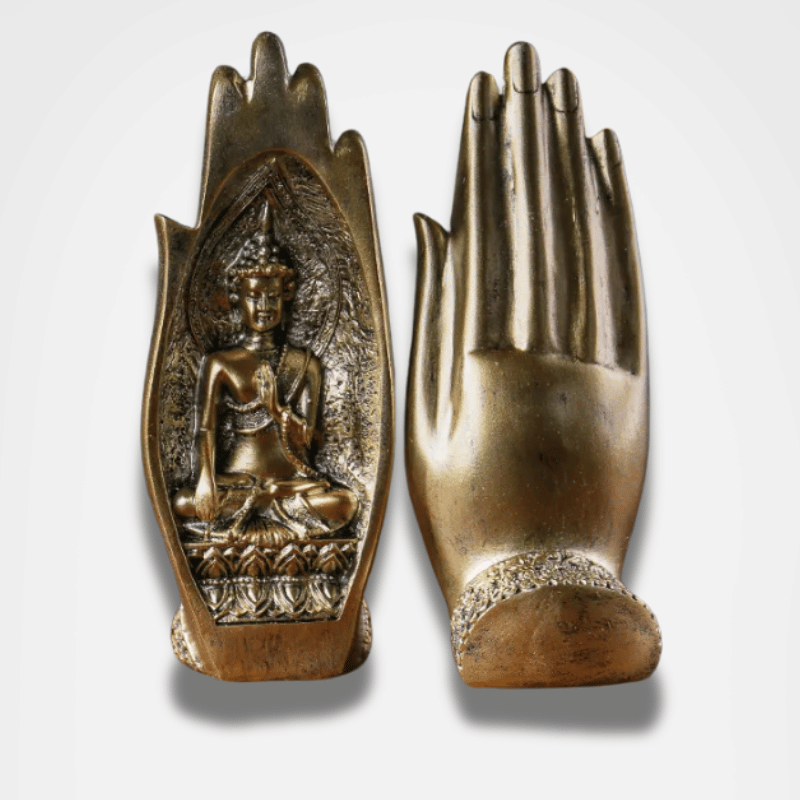 Buddha Hands Statue Resin - 8" Zen Meditation Decor for Home Altar & Sacred Space | Buddhive