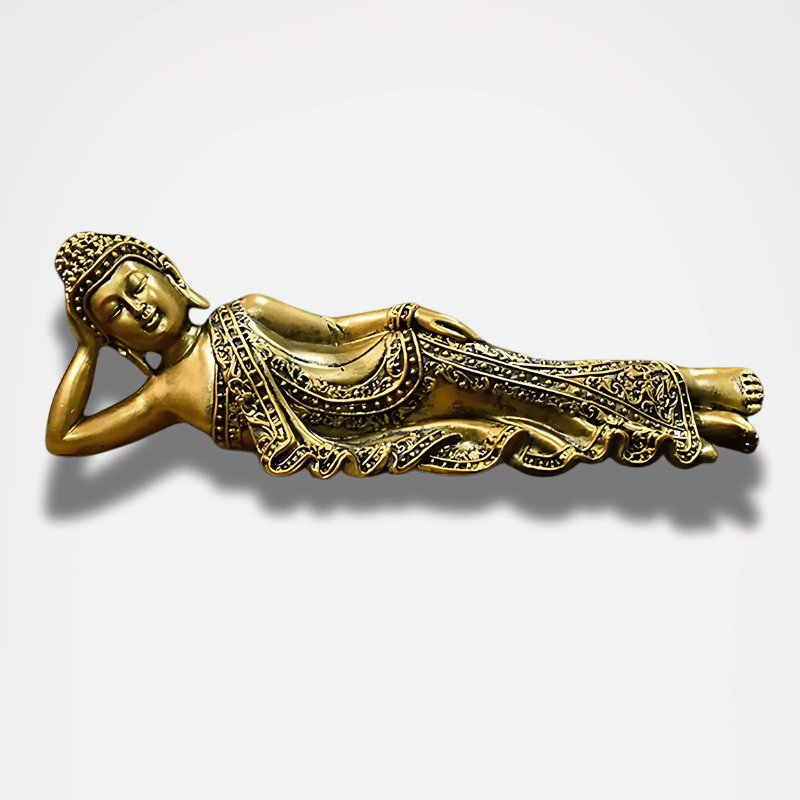 Reclining Buddha Statue Resin Gold Finish - Peaceful Home Decor & Meditation | Buddhive