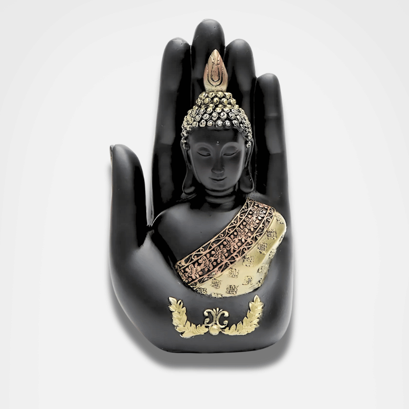Buddha Hand Statue Resin Wood Finish - Zen Meditation Decor 7 Inch | Buddhive