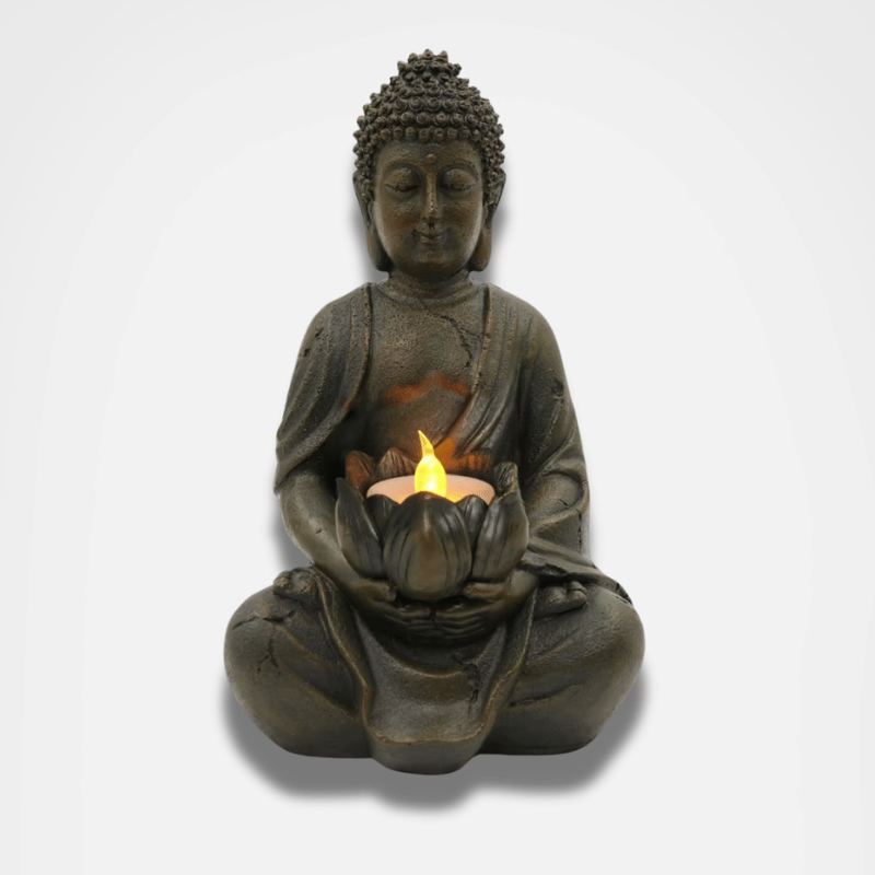 Garden Buddha Statue Outdoor Stone Finish - Serene Meditation Decor for Yard & Patio | Buddhive