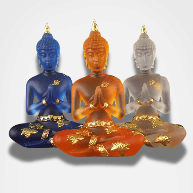 Buddha Statue Colorful Resin 6" Hand-Painted Meditation Decor | Buddhive
