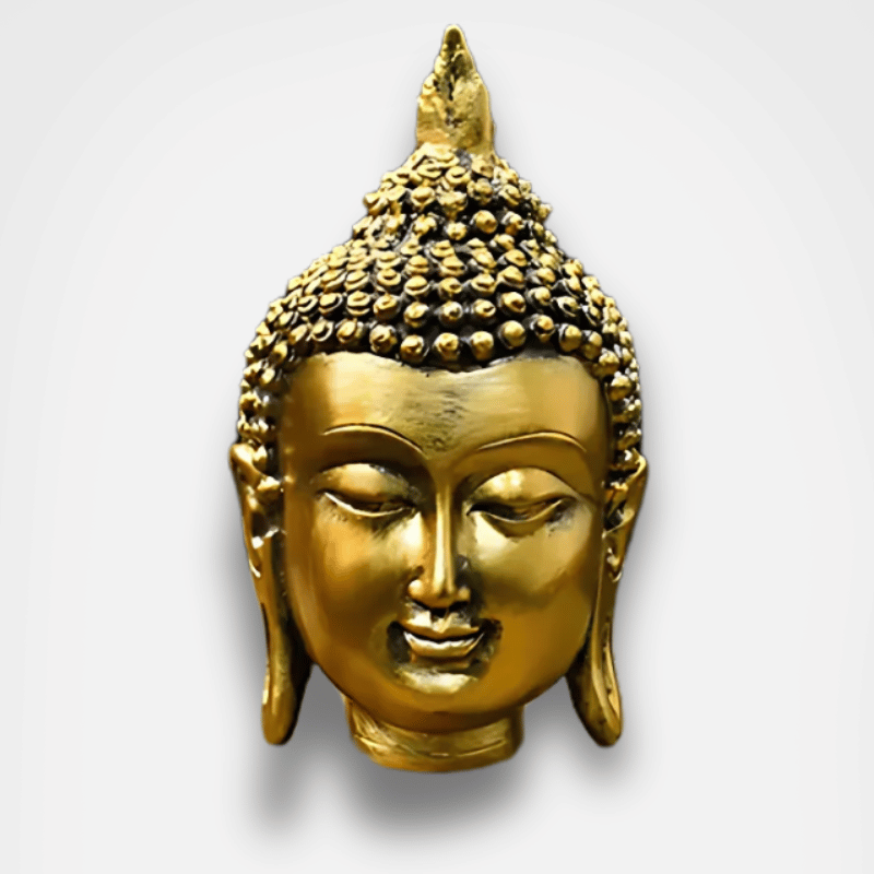 Golden Buddha Head Statue - 4" Resin Buddhist Decor for Home Altar & Meditation | Buddhive