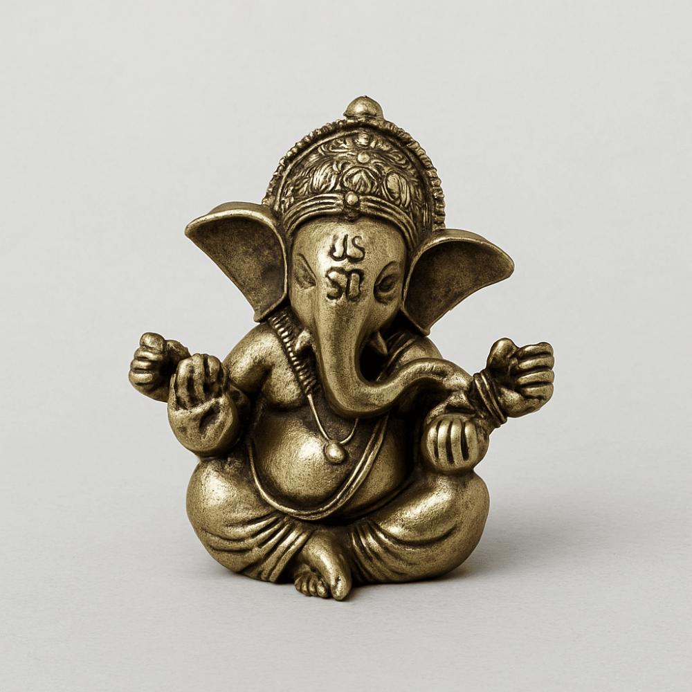 Ganesh Statue Resin Bronze Finish - Handcrafted Hindu Elephant God Figurine | Buddhive