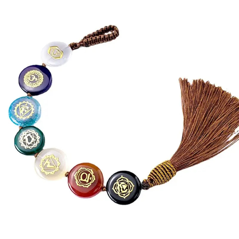 7 Chakra Amulet Keychain - Natural Gemstone Energy Balancing Charm | Buddhive