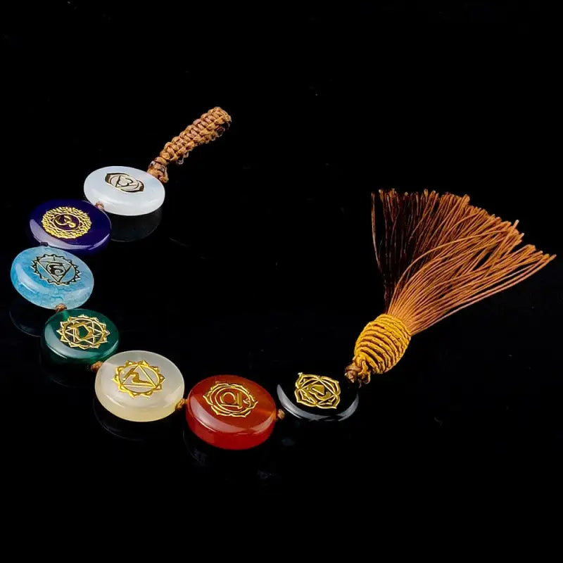 7 Chakra Amulet Keychain - Natural Gemstone Energy Balancing Charm | Buddhive