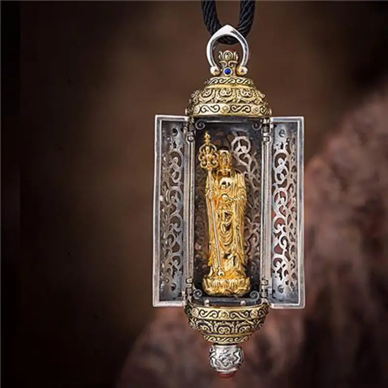Buddha Amulet Pendant - Silver Buddhist Protection Necklace - Spiritual Jewelry | Buddhive
