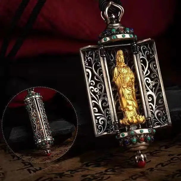 Buddha Amulet Pendant - Silver Buddhist Protection Necklace - Spiritual Jewelry | Buddhive
