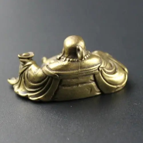 Laughing Buddha Amulet Keychain Pendant - Pure Copper Buddhist Charm for Good Luck | Buddhive