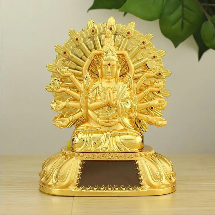 Solar Prayer Wheel Avalokitesvara Car Dashboard Spinning Tibetan Buddhist | Buddhive