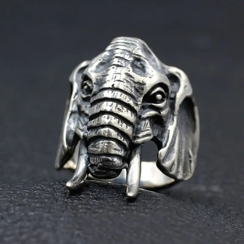Elephant Ring Buddhist Stainless Steel Symbol | Spiritual Jewelry for Wisdom & Strength | Buddhive