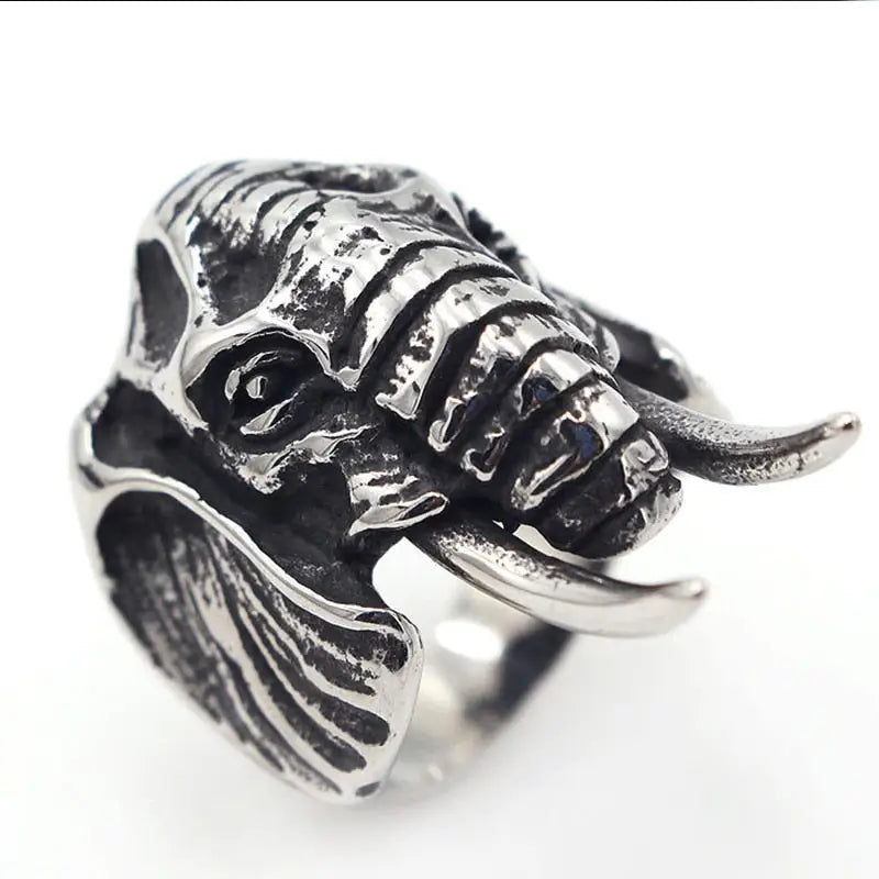 Elephant Ring Buddhist Stainless Steel Symbol | Spiritual Jewelry for Wisdom & Strength | Buddhive