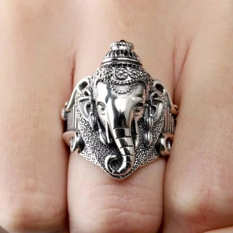 Ganesh Ring Stainless Steel Buddhist Jewelry - Elephant God Symbol | Buddhive