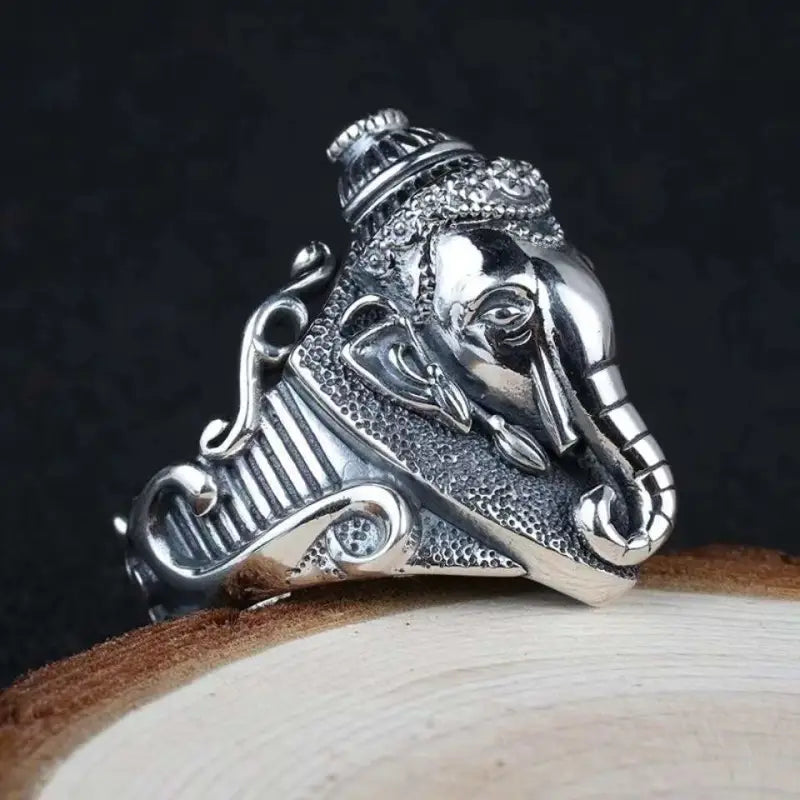 Ganesh Ring Stainless Steel Buddhist Jewelry - Elephant God Symbol | Buddhive