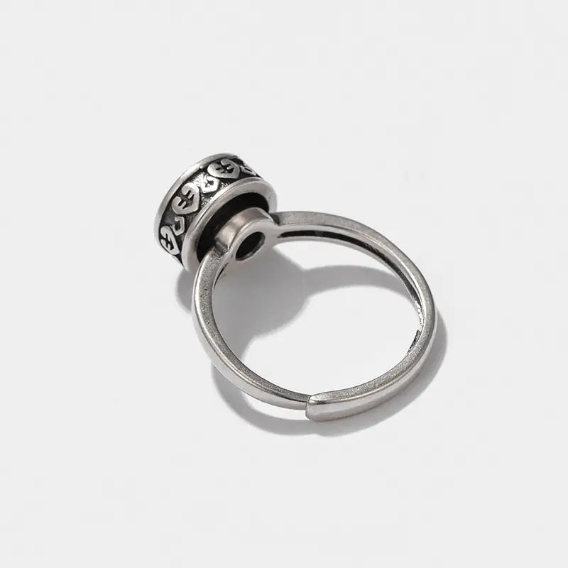Spinning Om Ring Buddhist Adjustable Vintage Band - Meditation Prayer Jewelry | Buddhive