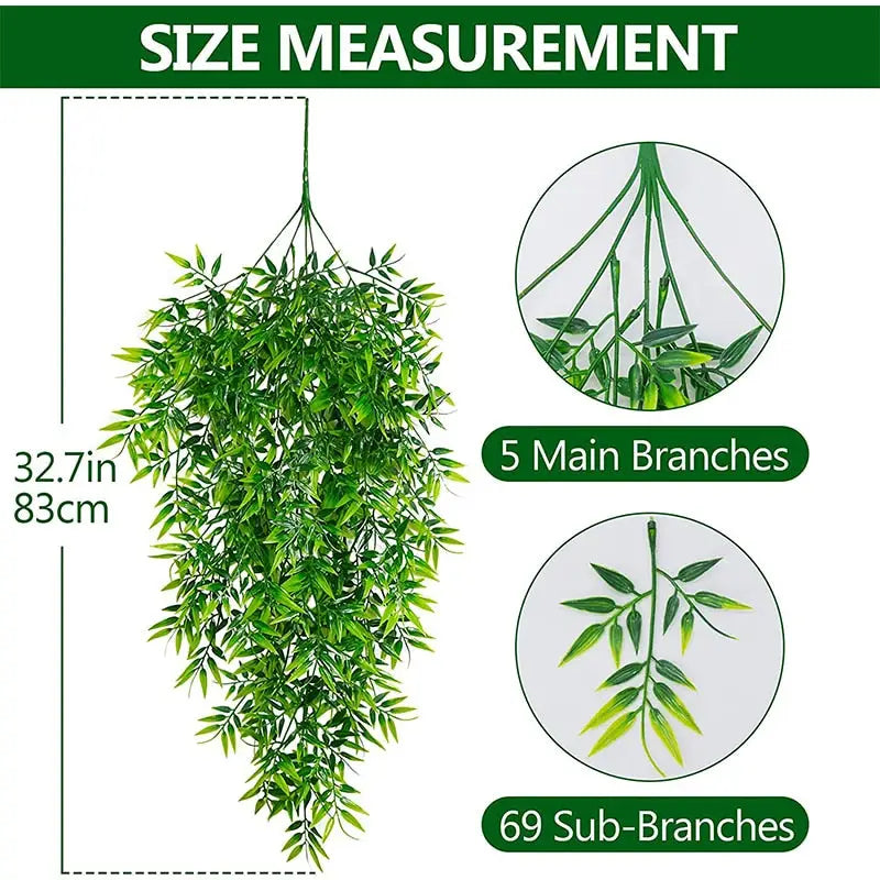 Hanging Artificial Bamboo Plant - 33 Inch Realistic Zen Decor for Home & Meditation Space | Buddhive