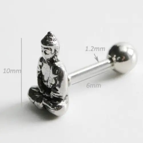 Buddha Earrings Antique Gold Zinc Alloy - Meditation Dangle Style 5cm | Buddhive