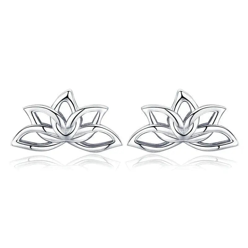 Lotus Flower Earrings Silver - Buddhist Spiritual Jewelry for Women | Buddhive