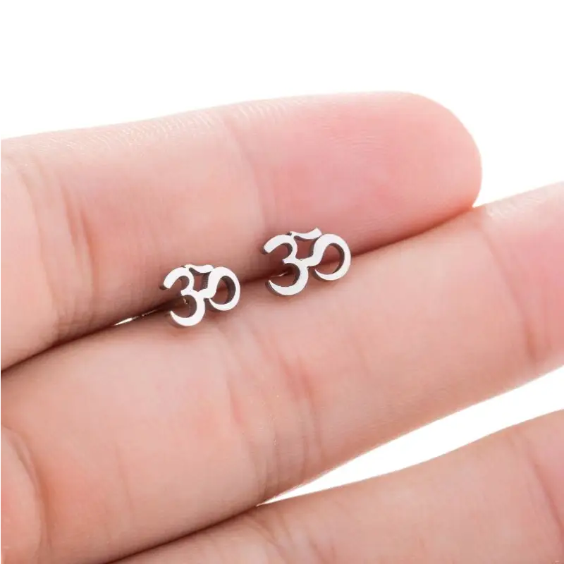 Om Earrings Buddhist Symbol Zinc Alloy Dangle Hooks - Spiritual Jewelry Gift | Buddhive