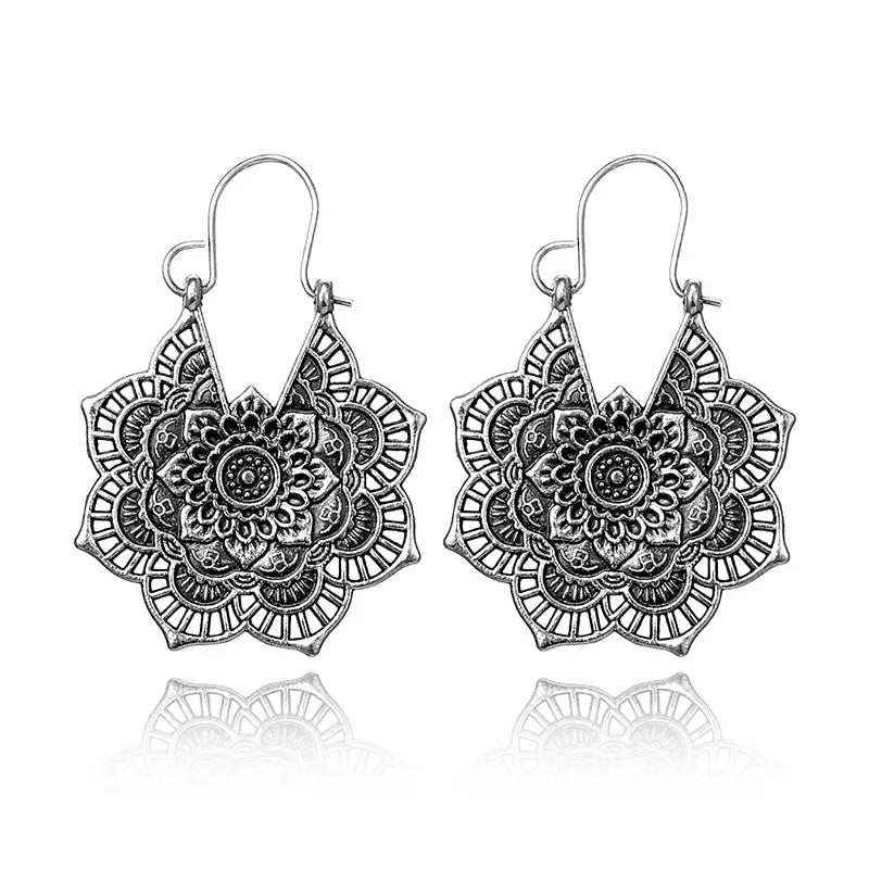 Mandala Earrings - Zinc Alloy Buddhist Drop Earrings - Sacred Geometry Jewelry | Buddhive