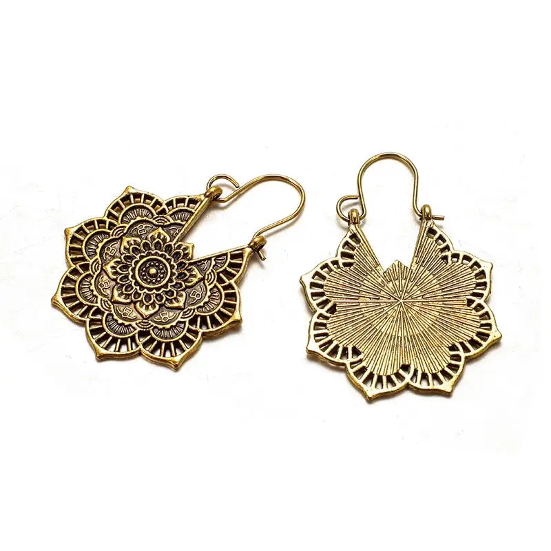 Mandala Earrings - Zinc Alloy Buddhist Drop Earrings - Sacred Geometry Jewelry | Buddhive