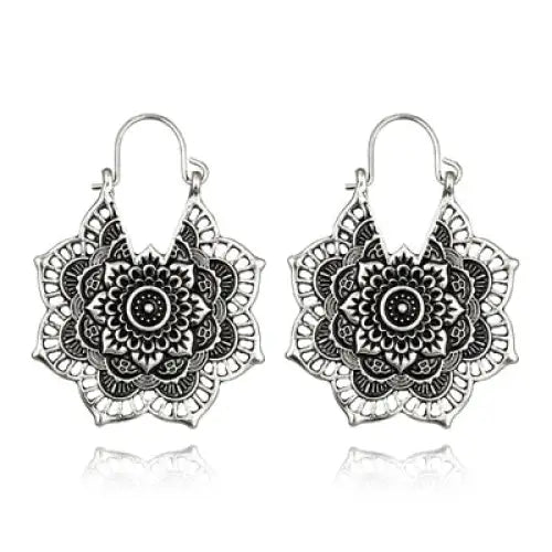 Mandala Earrings - Zinc Alloy Buddhist Drop Earrings - Sacred Geometry Jewelry | Buddhive