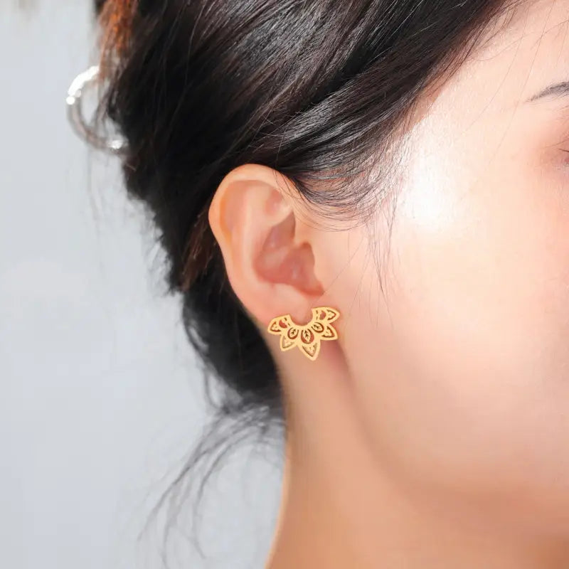 Lotus Flower Earrings Sterling Silver - Bohemian Buddhist Jewelry for Women | Buddhive