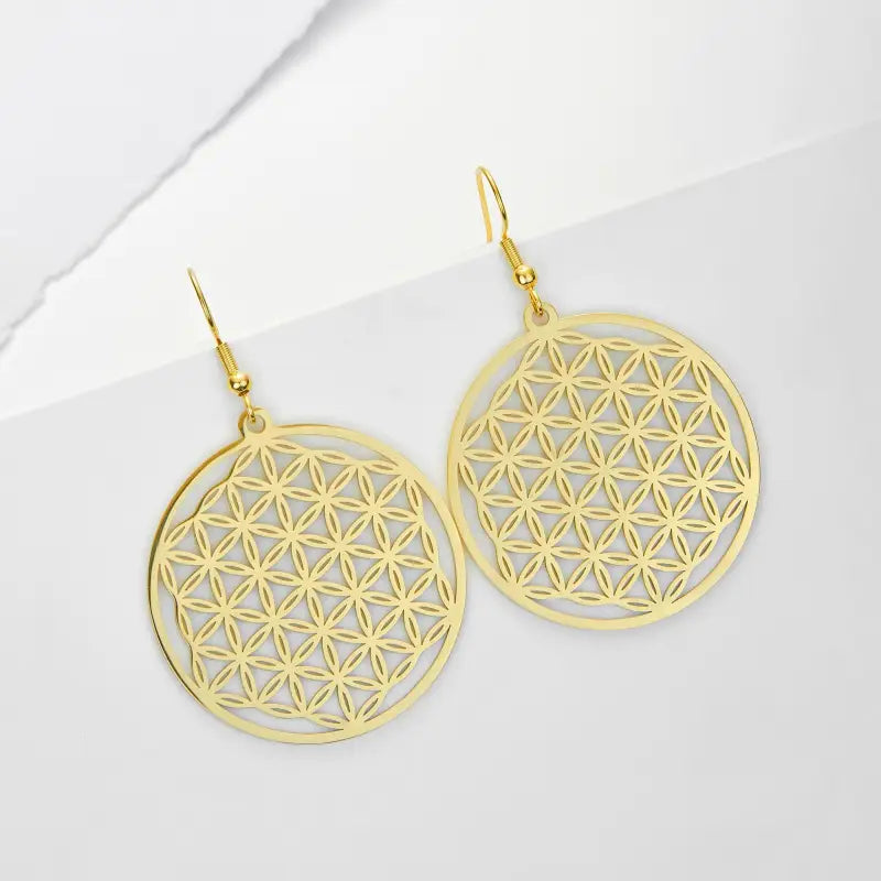 Flower of Life Earrings Sterling Silver Sacred Geometry Buddhist Jewelry | Buddhive