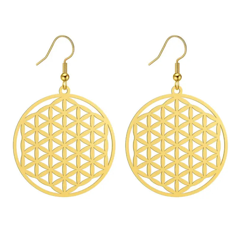Flower of Life Earrings Sterling Silver Sacred Geometry Buddhist Jewelry | Buddhive
