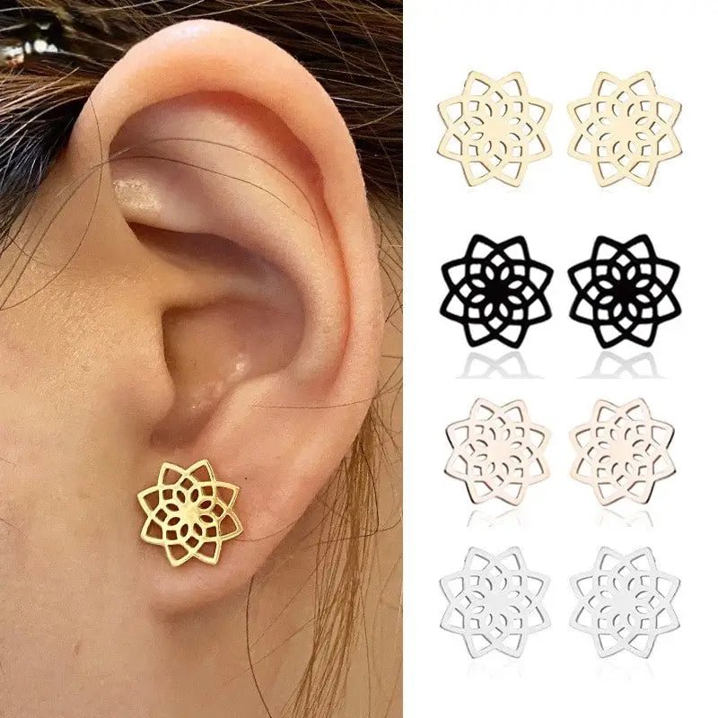 Flower of Life Earrings Sacred Geometry Zinc Alloy Spiritual Jewelry | Buddhive