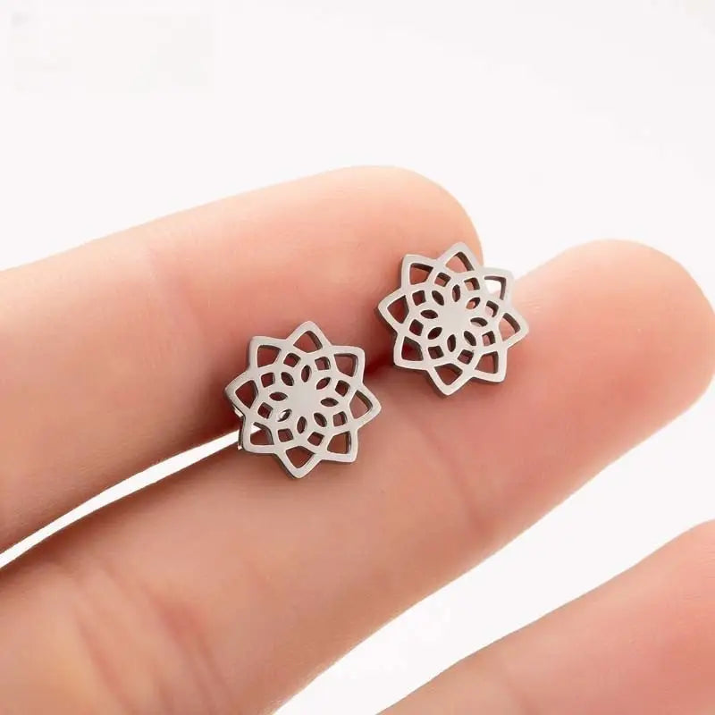 Flower of Life Earrings Sacred Geometry Zinc Alloy Spiritual Jewelry | Buddhive