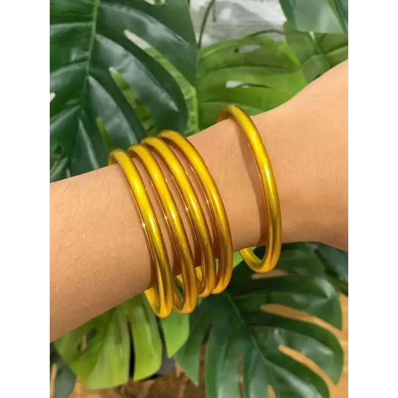 Buddhist Bangle Bracelets 7 Pack Set - Silicone Multi-Layer Stackable Wristbands | Buddhive