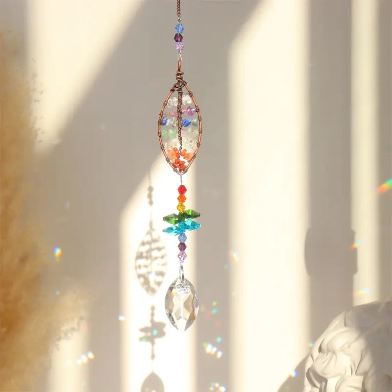 Chakra Sun Catcher Tree of Life - Stained Glass Window Decor - Meditation & Feng Shui | Buddhive