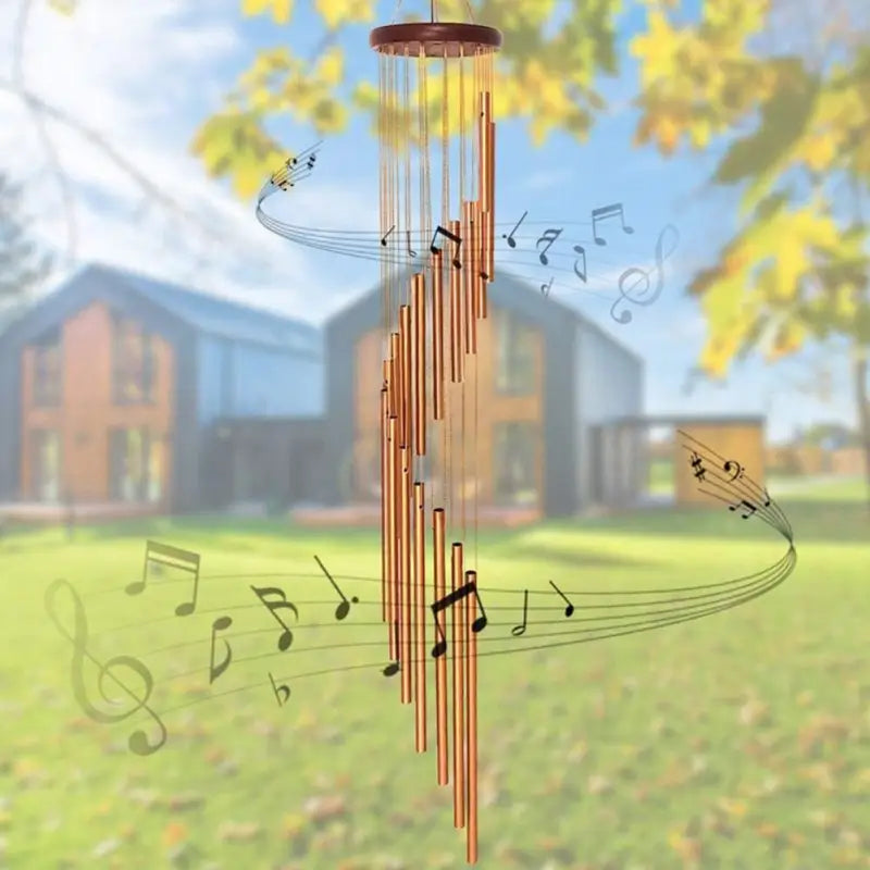 Wind Chime 12 Tubes - Feng Shui Outdoor Garden Chime - Harmonic Piano Sound | Buddhive