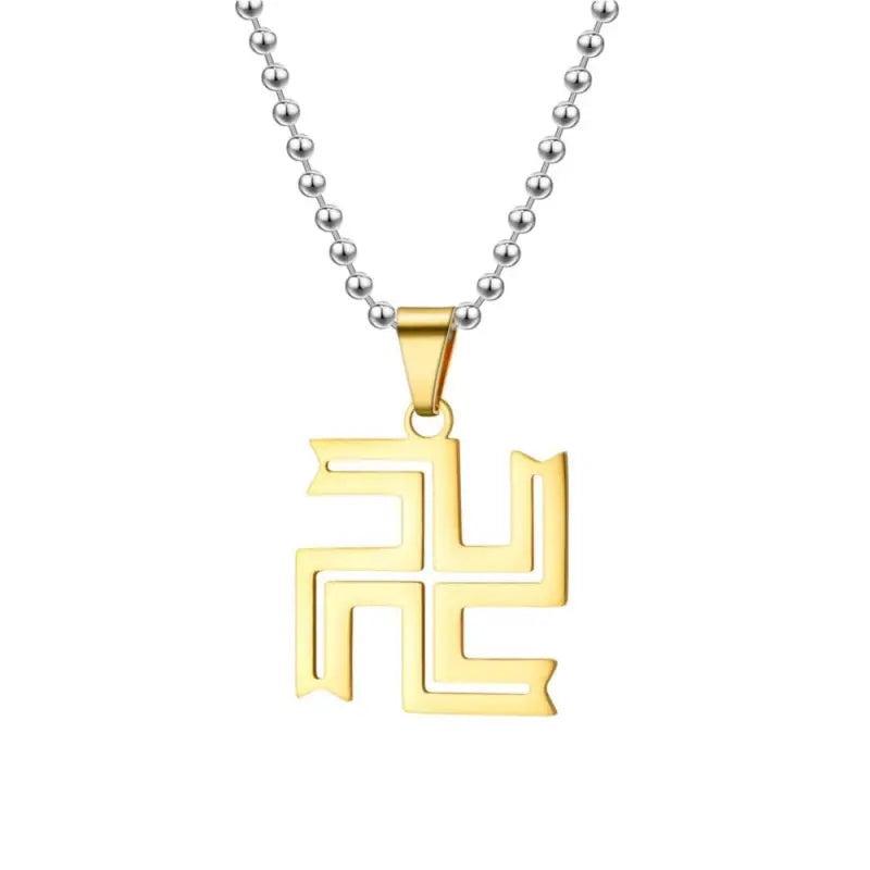 Buddhist Swastika Necklace Gold - Sacred Dharma Symbol Pendant | Buddhive