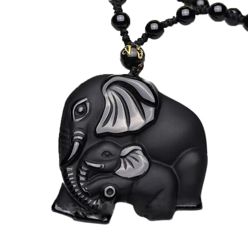 Buddhist Elephant Necklace - Zinc Alloy Pendant on Braided Cord - Wisdom Symbol | Buddhive