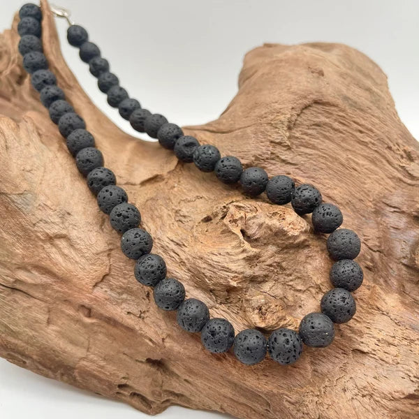 Lava Stone Necklace 6-8mm Natural Gemstone - Grounding & Aromatherapy Diffuser | Buddhive