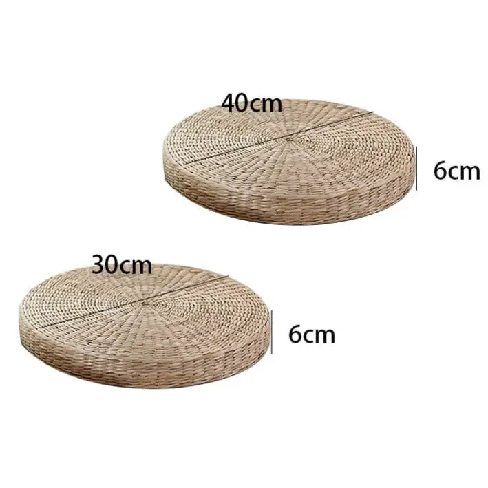 Meditation Pillow Woven Straw - Handcrafted Natural Zafu Cushion for Zen Practice | Buddhive