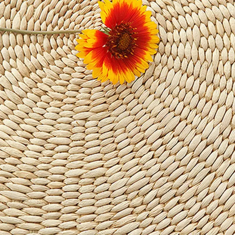 Meditation Pillow Woven Straw - Handcrafted Natural Zafu Cushion for Zen Practice | Buddhive