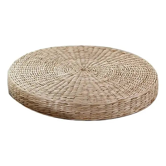 Meditation Pillow Woven Straw - Handcrafted Natural Zafu Cushion for Zen Practice | Buddhive
