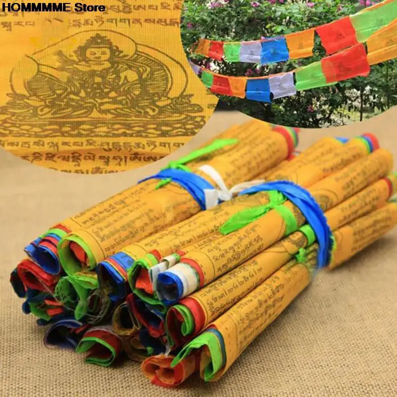 Tibetan Prayer Flags - Authentic Buddhist Cotton Flags 14x24cm - Meditation & Outdoor Decor | Buddhive