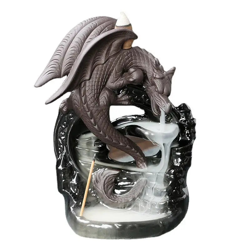 Dragon Incense Waterfall - Ceramic Backflow Burner 12cm | Meditation & Zen Decor | Buddhive