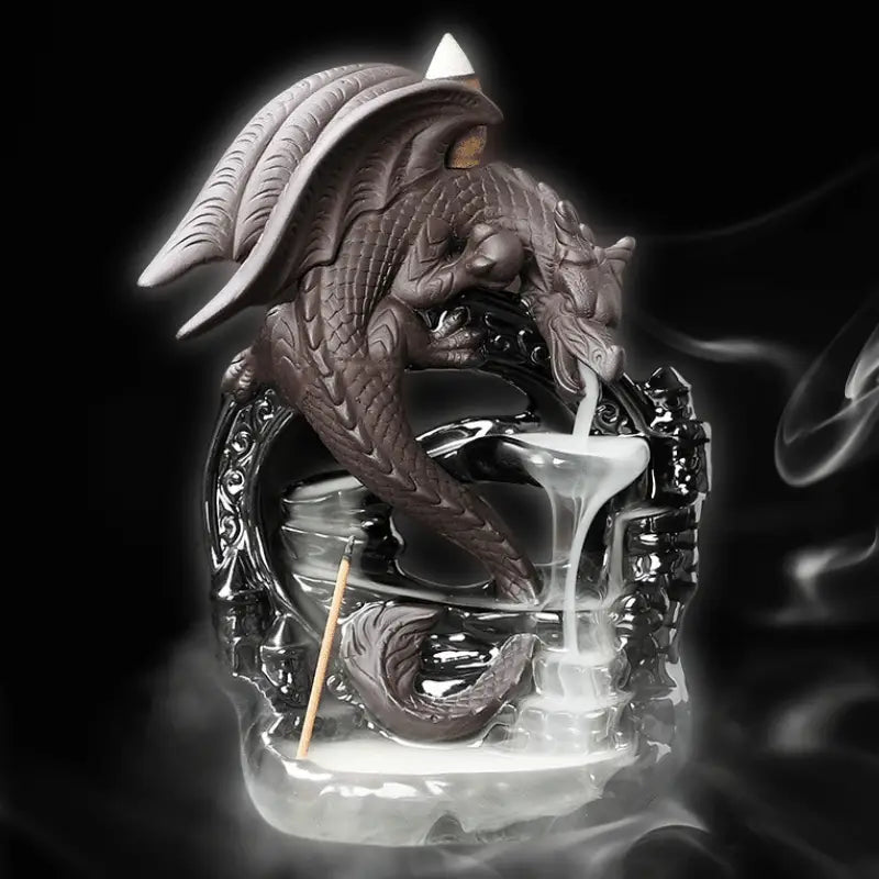 Dragon Incense Waterfall - Ceramic Backflow Burner 12cm | Meditation & Zen Decor | Buddhive