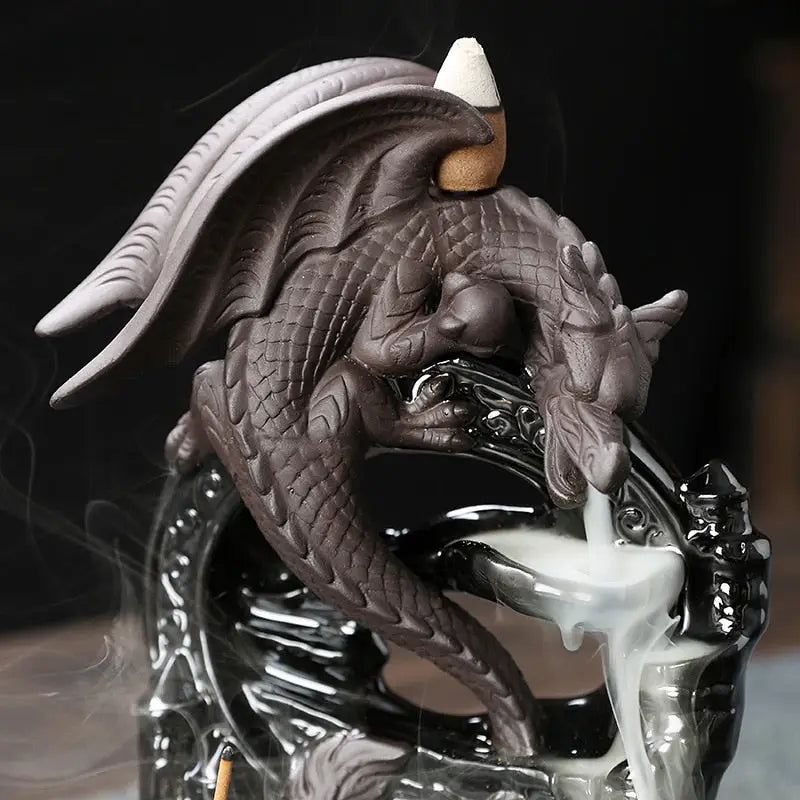Dragon Incense Waterfall - Ceramic Backflow Burner 12cm | Meditation & Zen Decor | Buddhive