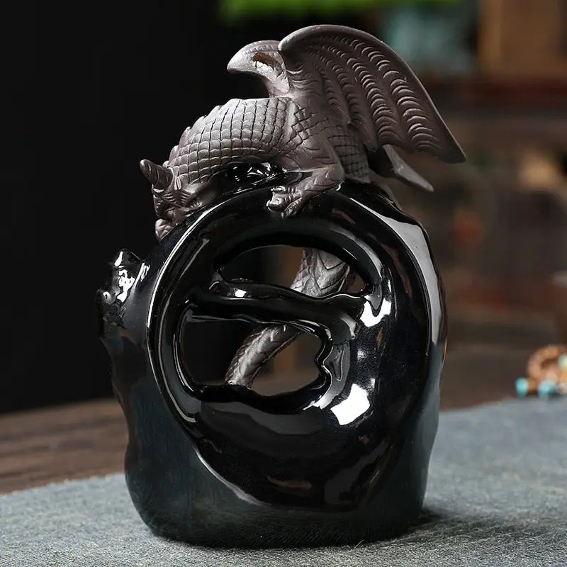 Dragon Incense Waterfall - Ceramic Backflow Burner 12cm | Meditation & Zen Decor | Buddhive