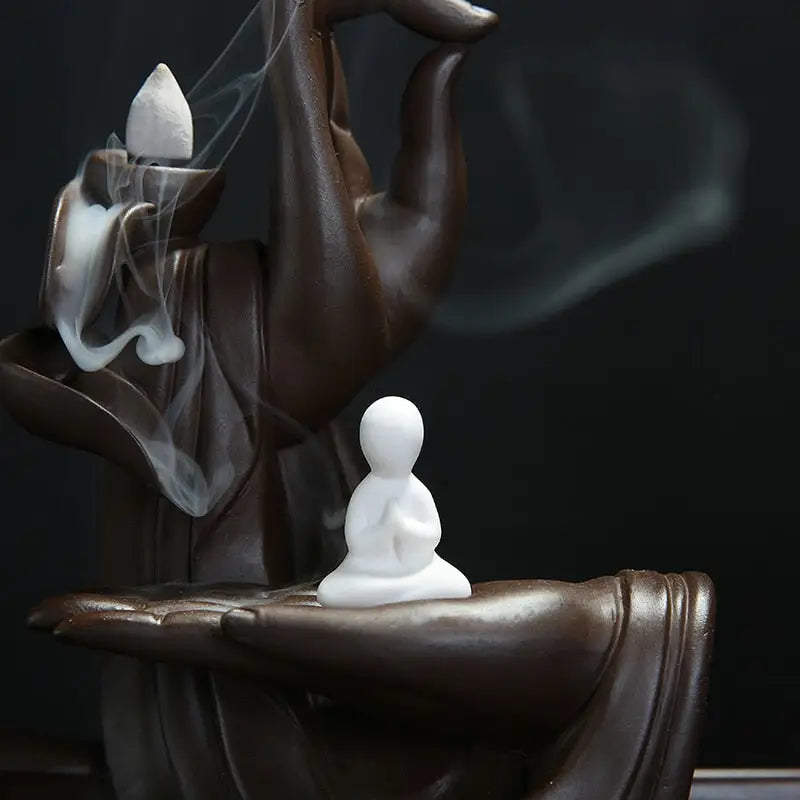 Buddha Hand Incense Waterfall - Ceramic Backflow Burner with Smoke Cascade | Buddhive