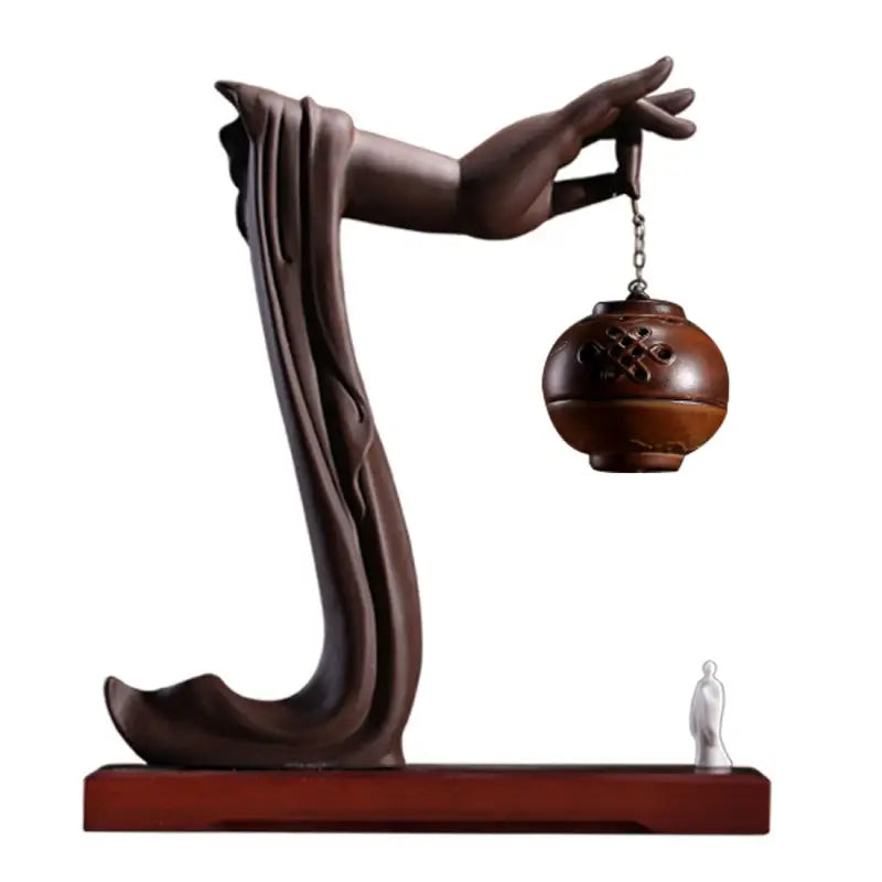Buddhist Prayer Incense Waterfall Ceramic Fountain - Backflow Burner with Bodhisattva Design | Buddhive