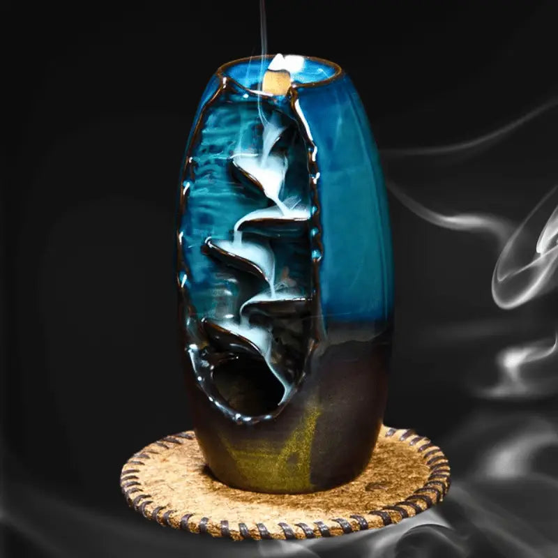 Incense Waterfall Fountain - Purple Clay Backflow Burner - Meditation & Home Decor | Buddhive