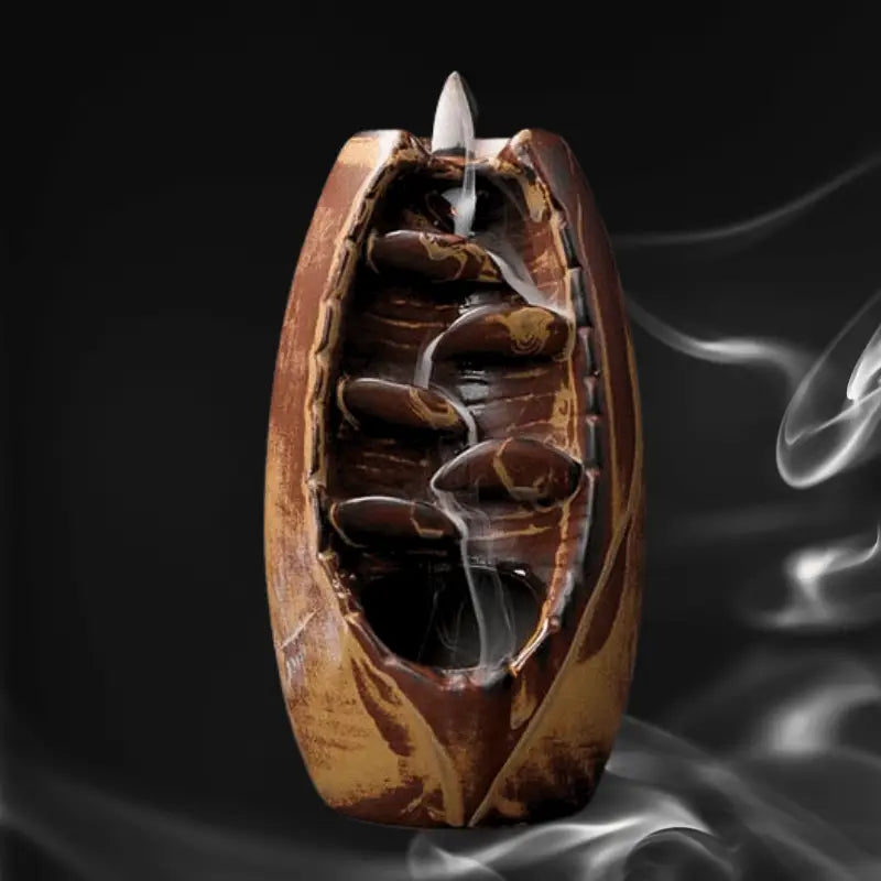 Incense Waterfall Fountain - Purple Clay Backflow Burner - Meditation & Home Decor | Buddhive