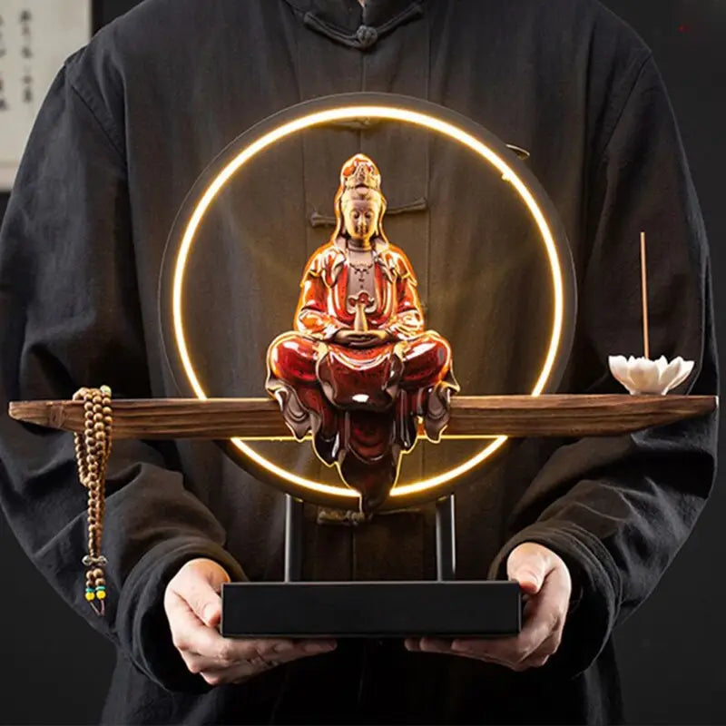 Bodhisattva Incense Waterfall Fountain - Backflow Burner with Zen Cascade Effect | Buddhive